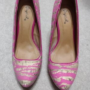 Qupid Zebra Striped Stilettos